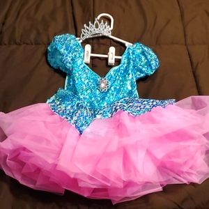 Princess tutu dress with comb crown